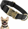Dog Collar for Small Dogs Silicone Leather Dog Collars Soft Flexible Waterproof Odor-Proof Durable Thick Classic Adjustable Pet Puppy Collar (Black, Small (11-15.5" Neck))