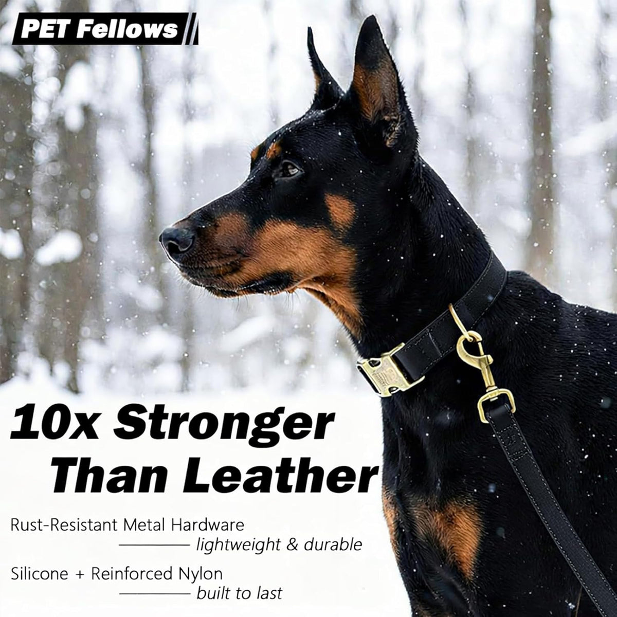 Dog Collar for Small Dogs Silicone Leather Dog Collars Soft Flexible Waterproof Odor-Proof Durable Thick Classic Adjustable Pet Puppy Collar (Black, Small (11-15.5" Neck))
