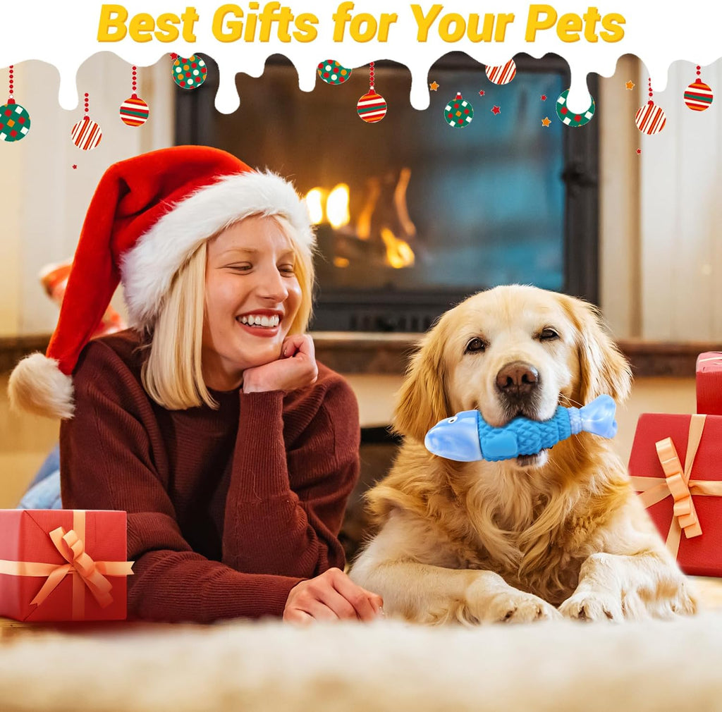 Tough Dog Toys for Aggressive Chewers, Indestructible Dog Chewers for Medium & Large Breeds, Squeaky Durable Chew Toys to Keep Them Busy, Reduce Boredom, Teeth Cleaning, Bacon Flavor
