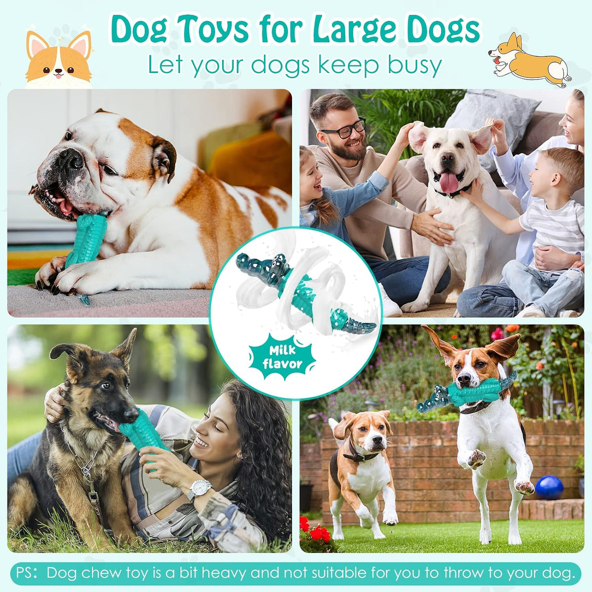 Dog Toys for Aggressive Chewers: Tough,Indestructible Chew Toy | Teeth Cleaning Alligator Toy for Small Medium Large Breed,Long Lating Fun,Keep Them Busy