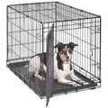 30-Inch iCrate for Medium Breeds, 21-40 lbs, Single Door Folding Dog Crate with Divider Panel, Leak-Proof Tray & Secure Latch, Portable, Durable & Easy to Assemble