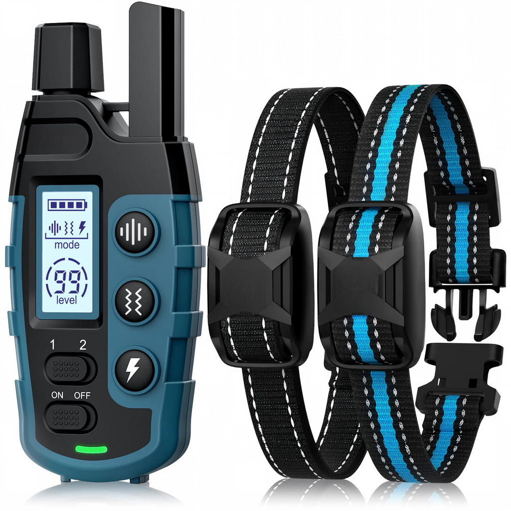 Dog Shock Collar 2 Dogs (5-120Lbs) - 3300 ft Waterproof Training Collar for Dogs Large Medium Small with Rechargeable Remote, Beep (1-8) Vibration (1-16) and Humane Shock (1-99) Modes