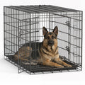 48" Foldable Metal Dog Crate | Dark Black | Cage for XL Dogs | Heavy Duty, Portable Wire Kennel with Double Door, Divider & Leak-Proof Tray | For Training, Home, Travel Indoor/Outdoor Use