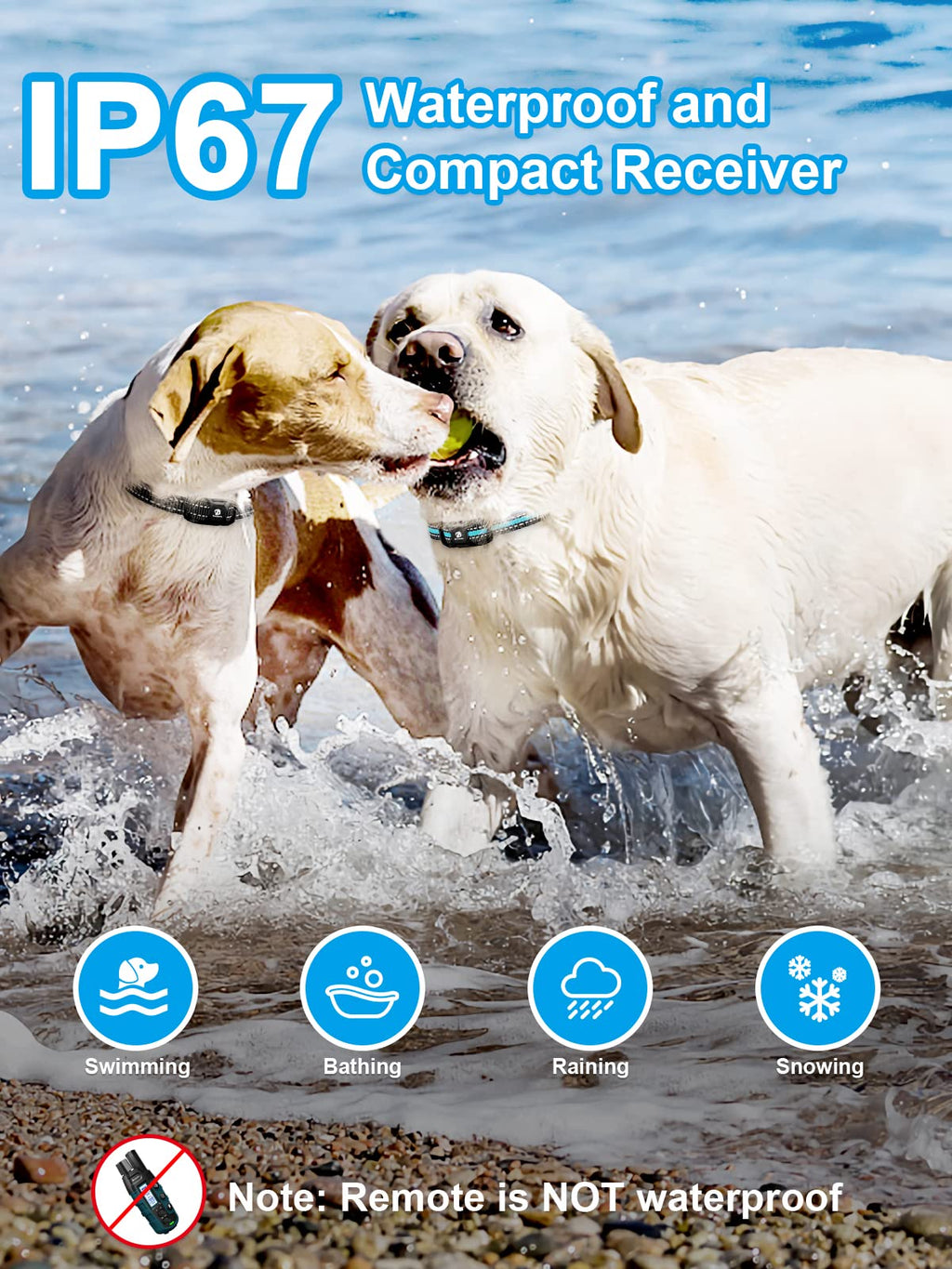 Dog Shock Collar 2 Dogs (5-120Lbs) - 3300 ft Waterproof Training Collar for Dogs Large Medium Small with Rechargeable Remote, Beep (1-8) Vibration (1-16) and Humane Shock (1-99) Modes