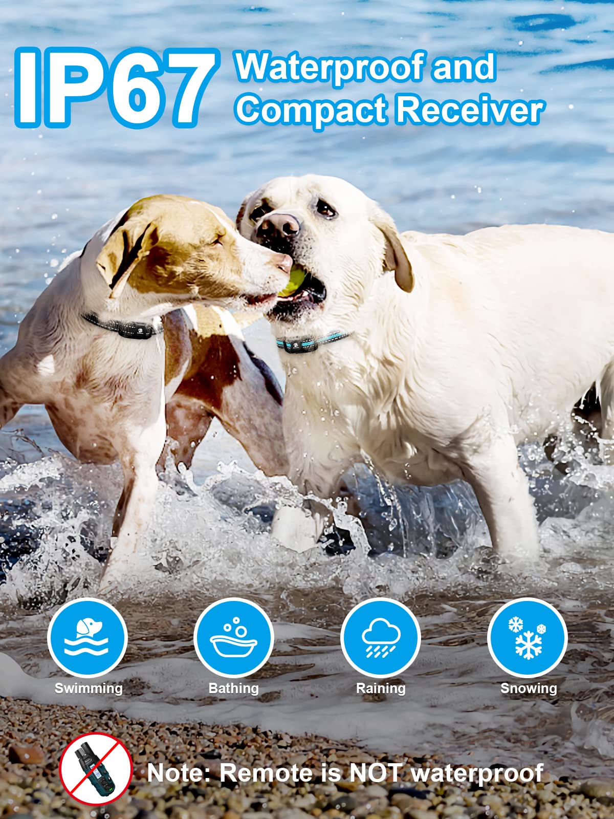 Dog Shock Collar 2 Dogs (5-120Lbs) - 3300 ft Waterproof Training Collar for Dogs Large Medium Small with Rechargeable Remote, Beep (1-8) Vibration (1-16) and Humane Shock (1-99) Modes