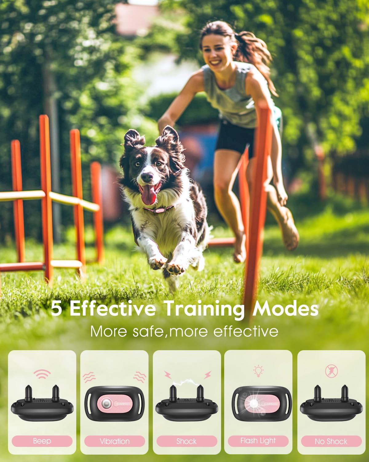 Dog Shock Collar,4200FT Dog Training Collar with Remote,Pink | IP68 Waterproof e Collar with Beep,Vibration,Safe Shock,Light,No Shock Mode,Shock Collar for Small Medium Large Dog 8-140lbs