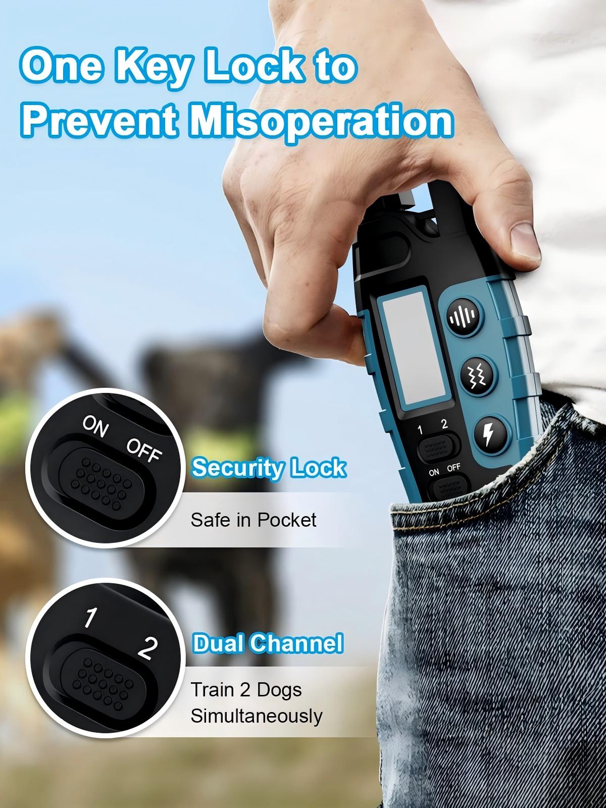 Dog Shock Collar 2 Dogs (5-120Lbs) - 3300 ft Waterproof Training Collar for Dogs Large Medium Small with Rechargeable Remote, Beep (1-8) Vibration (1-16) and Humane Shock (1-99) Modes