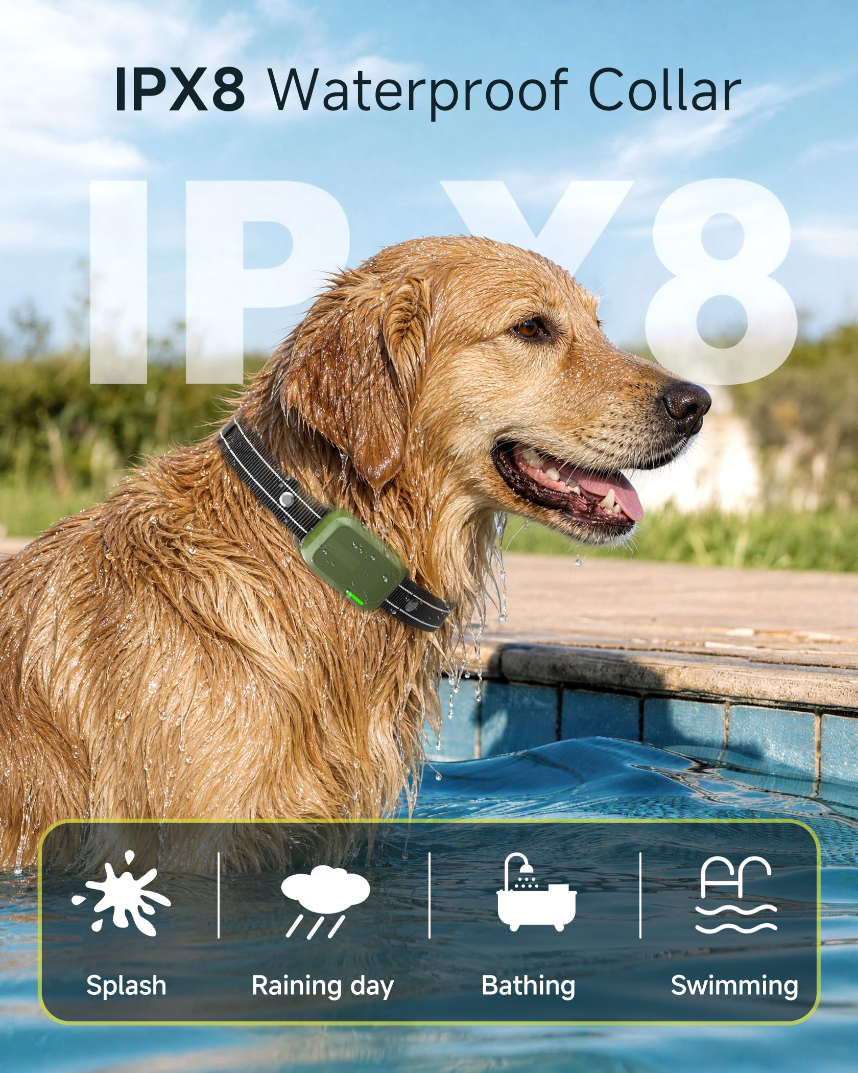 Dog Shock Collar - 4500FT Dog Training Collar with Remote for Dogs 10-120lb | IPX8 eCollar with No-Shock Mode, Beep(1-8) Vibration(1-16) Shock(0-99), Waterproof Electric Colalr for Small Medium Large Dog