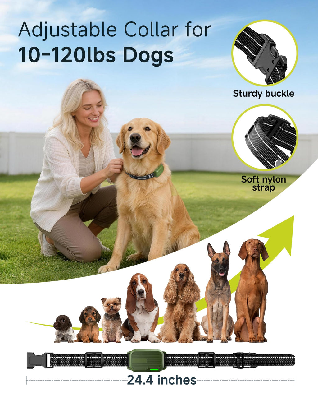 Dog Shock Collar - 4500FT Dog Training Collar with Remote for Dogs 10-120lb | IPX8 eCollar with No-Shock Mode, Beep(1-8) Vibration(1-16) Shock(0-99), Waterproof Electric Colalr for Small Medium Large Dog